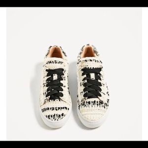 zara tweed sneakers